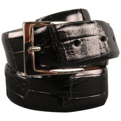 W. KLEINBERG Size 34 Black Alligator Belt