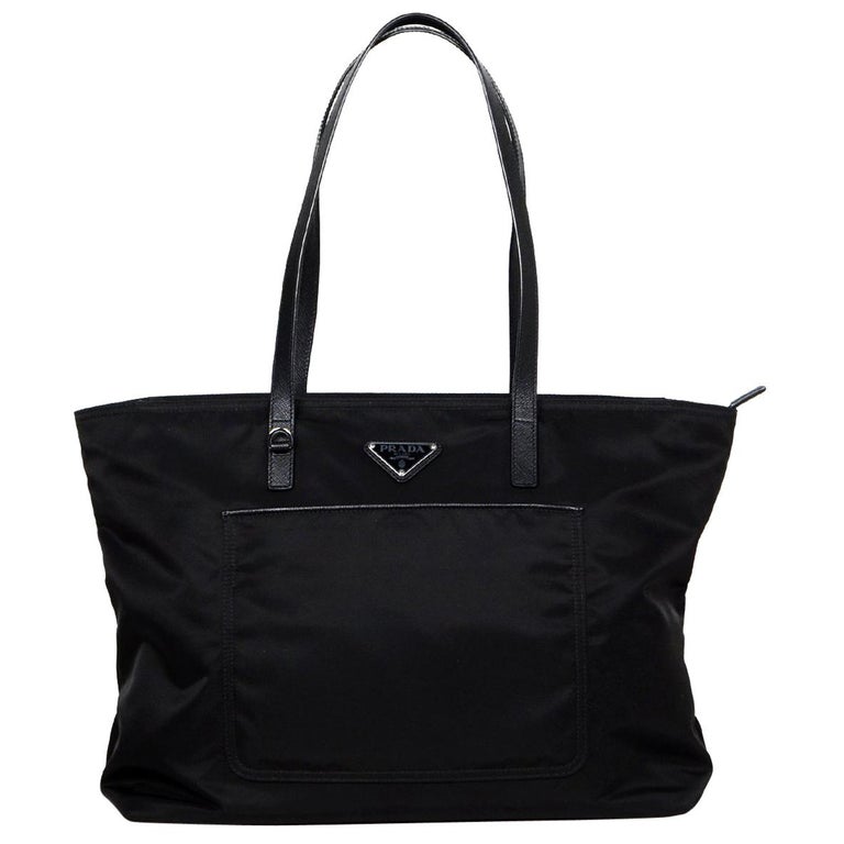 Prada 2018 Black Large Vela Nylon Tote Bag rt. $990 For Sale at 1stDibs ...