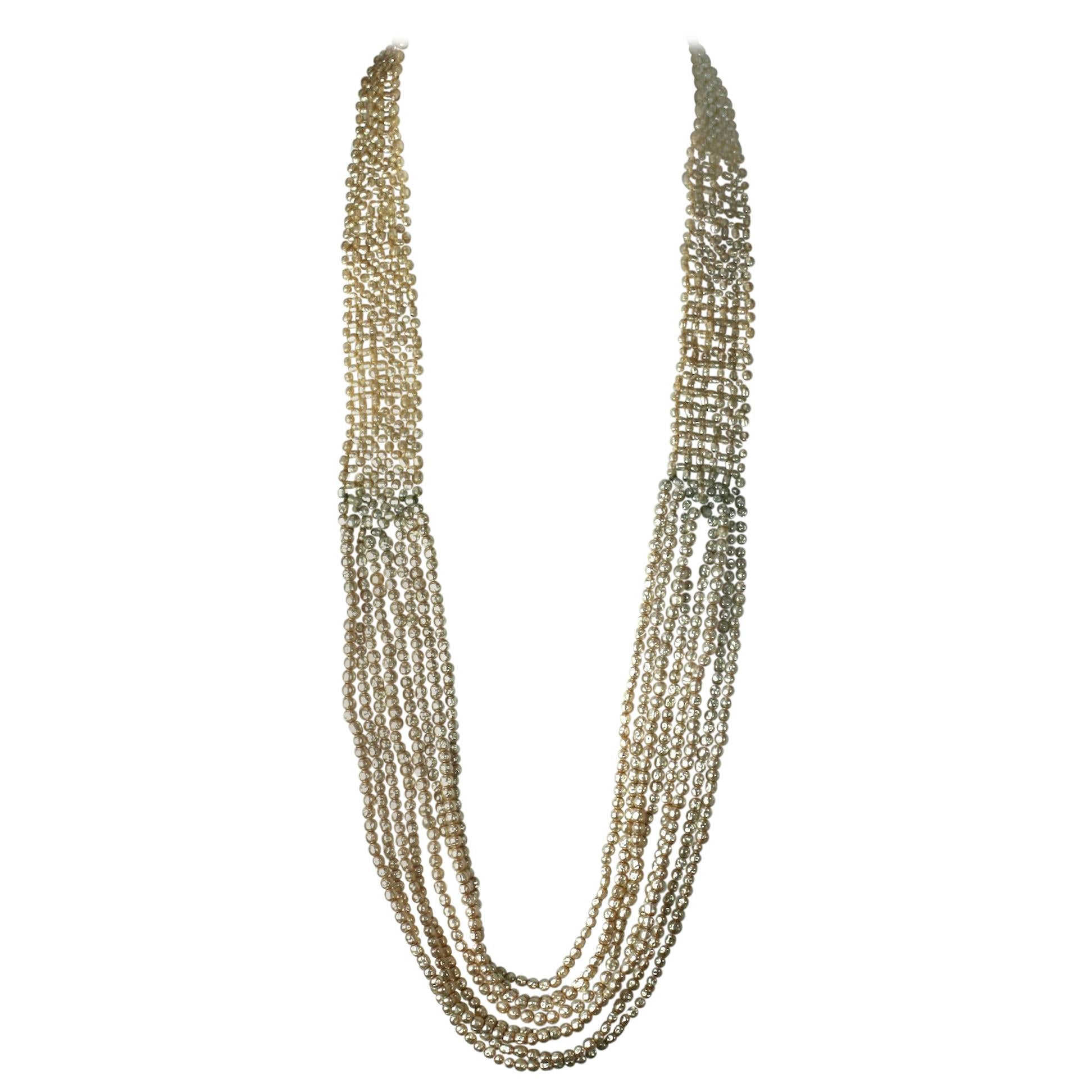 Miriam Haskell Baroque Pearl Woven Necklace For Sale