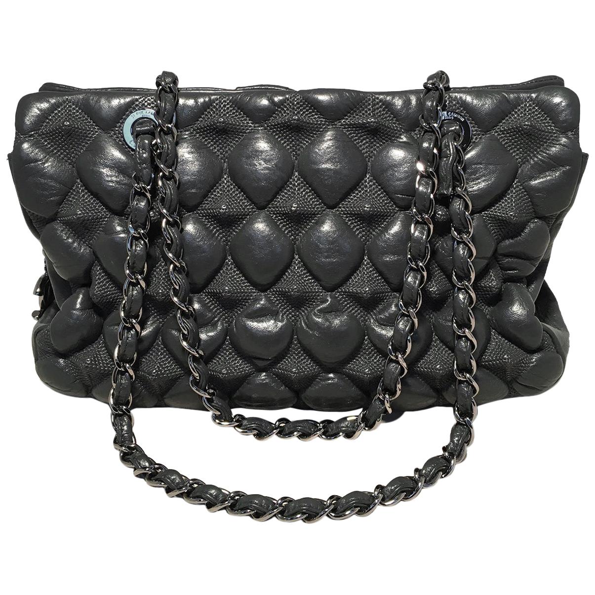 Chanel Grey Leather 3D Point Quilted Shoulder Bag Tote- Press Sample For  Sale at 1stDibs