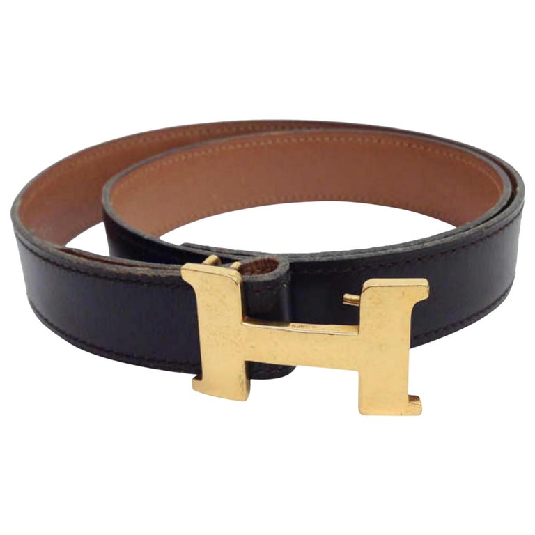 Hermès Dark Brown Constance Reversible H Logo Kit 228580 Belt For Sale ...