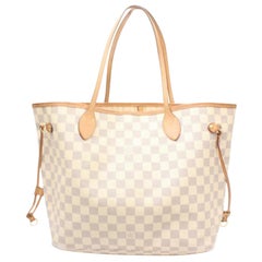 Louis Vuitton Neverfull Damier Azur Mm 869418 Whites Coated Canvas Tote