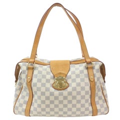 Vintage Louis Vuitton Stresa Damier Azur Pm 869028 White Coated Canvas Shoulder Bag