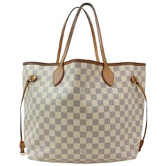 Vintage Louis Vuitton Neverfull Damier Azur Mm Everyday Shopper 868990 Canvas Tote