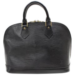 Vintage Louis Vuitton Alma 867516 Black Leather Satchel