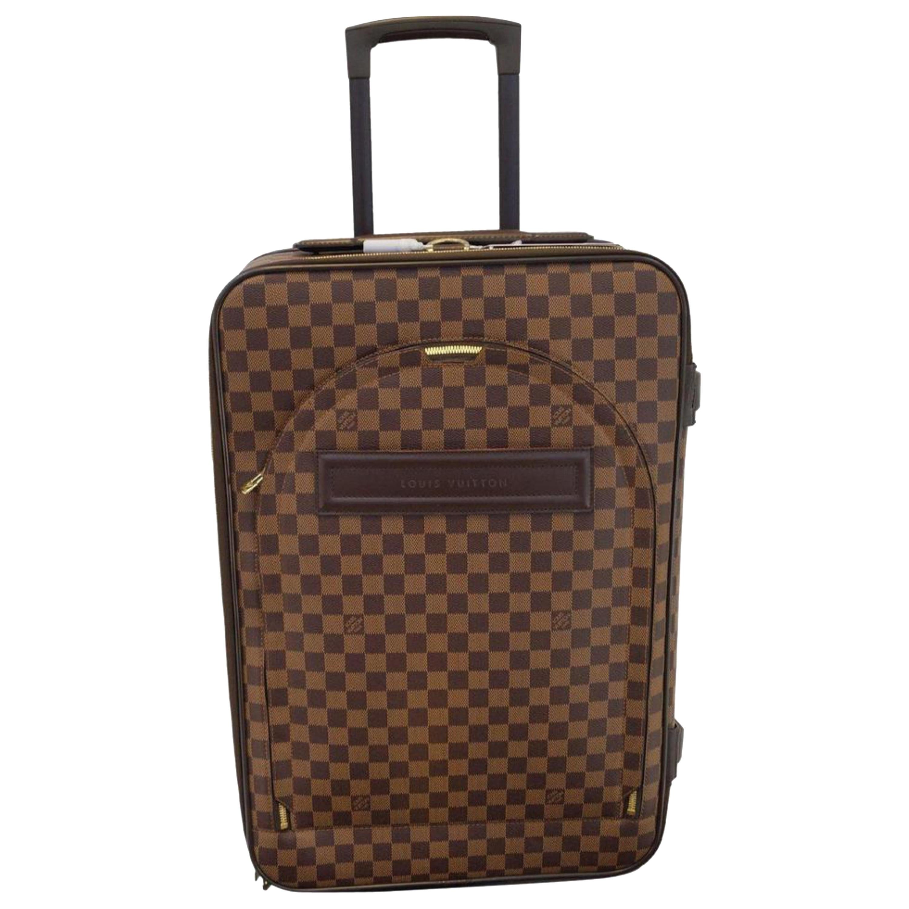 Louis Vuitton Damier Ebene Pegase 55 Rolling Luggage Trolley 869023 Brown Coated