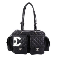 Chanel Cambon Multipocket Reporter Handbag Quilted Lambskin Large