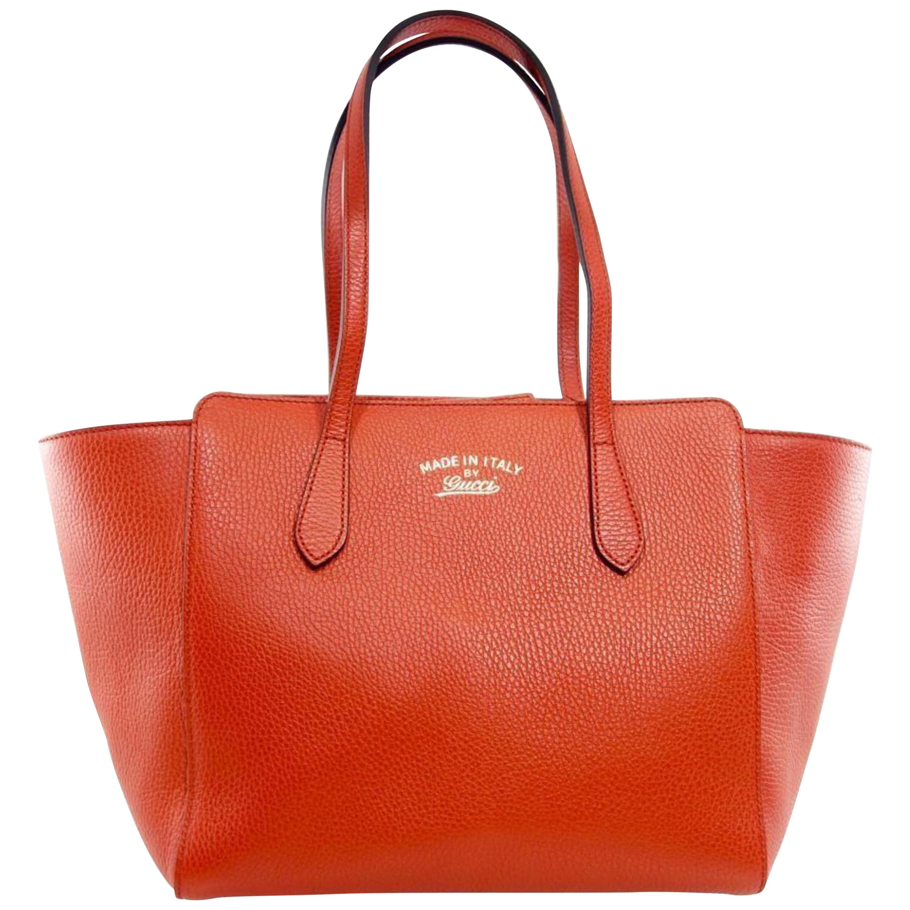 Gucci Swing 869592 Red Leather Tote For Sale