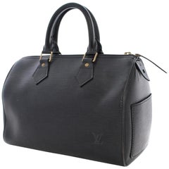 Louis Vuitton Speedy Noir 25 869188 Black Leather Satchel