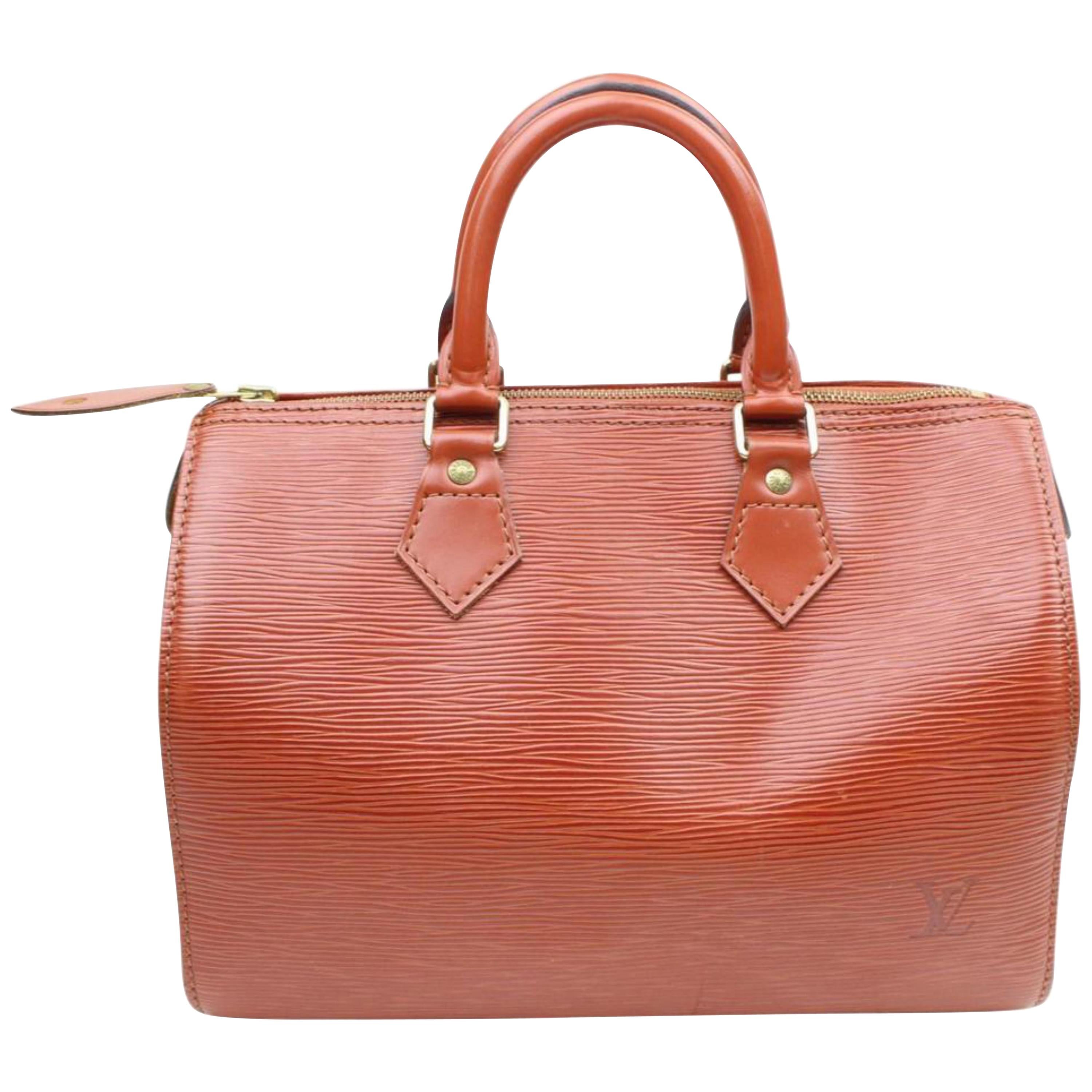 Louis Vuitton Speedy 25 869648 Brown Leather Satchel For Sale