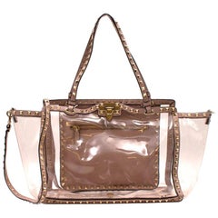 Valentino White Studded Leather Tote Bag For Sale at 1stdibs