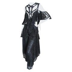 Alexander McQueen Pre Fall 2018 Goth Black Lace Beaded Dress by Sarah Burton