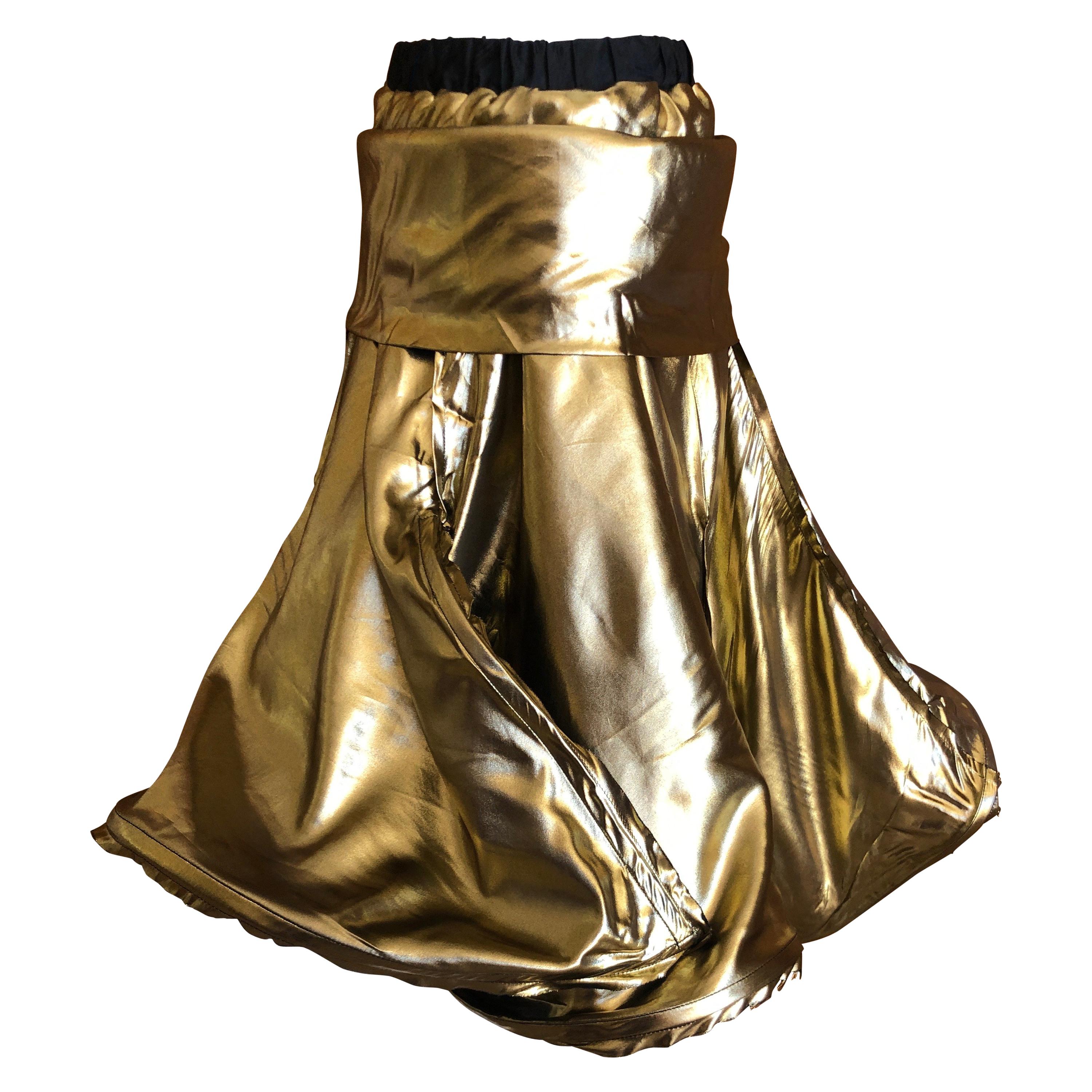 Andreas Kronthaler for Vivienne Westwood 2016 Gold Lame Skirt or Dress For Sale