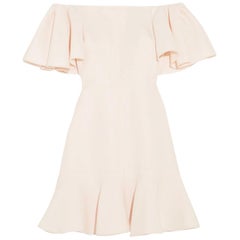 Valentino Off-The-Shoulder Silk-Blend Crepe Mini Dress