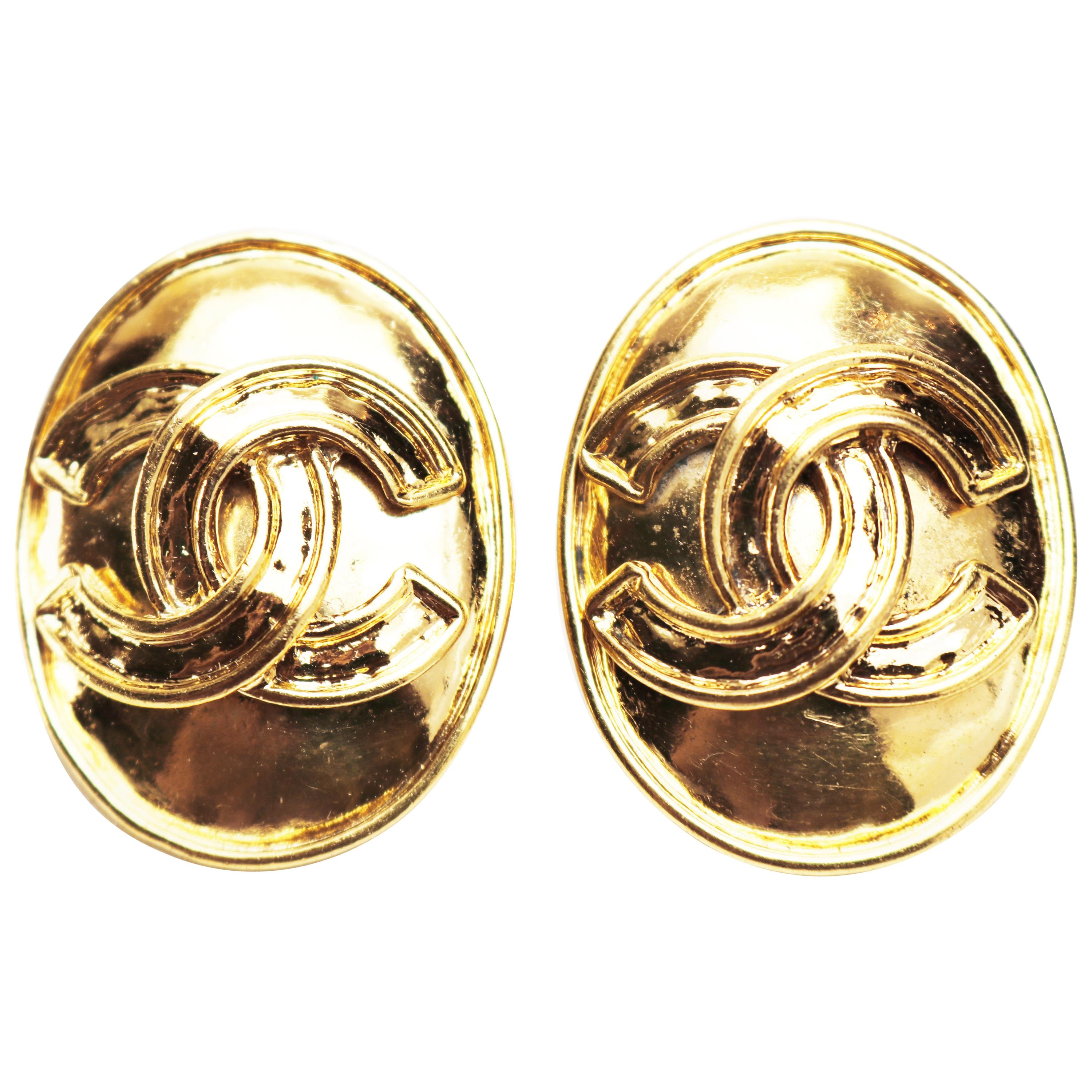 Chanel CC Logo Earrings For Sale