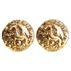 Chanel Lion Clip On Earrings