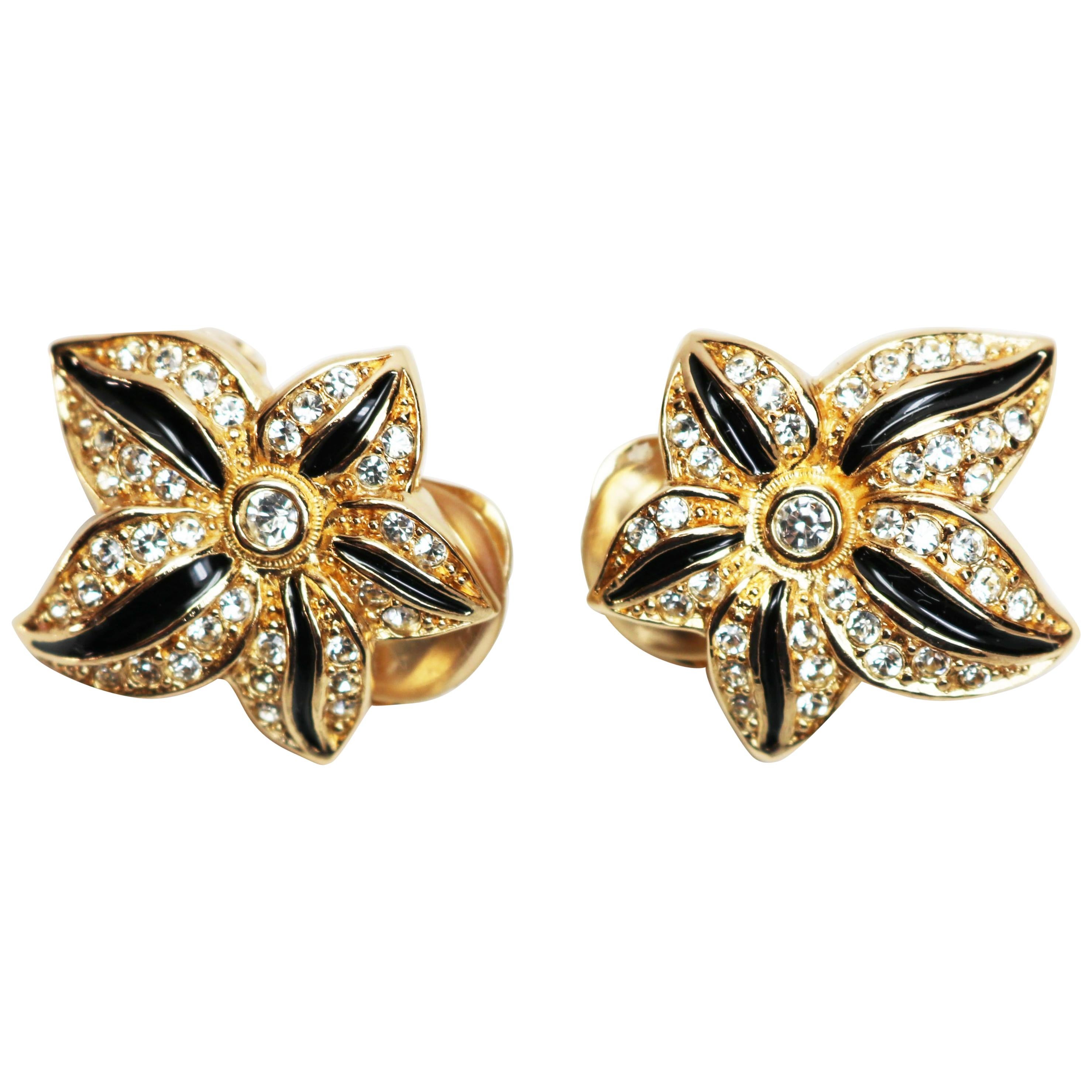 Christian Dior Floral Earrings For Sale