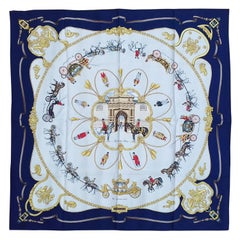 Hermès Silk Scarf The Royal Mews London UK Queen Elizabeth Fougerolles 90 cm