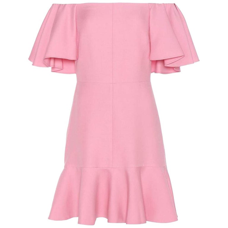 Valentino Off-The-Shoulder Silk-Blend Crepe Mini Dress For Sale at ...