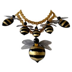 Unique Bumblebee Statement Bib Necklace "Collier"