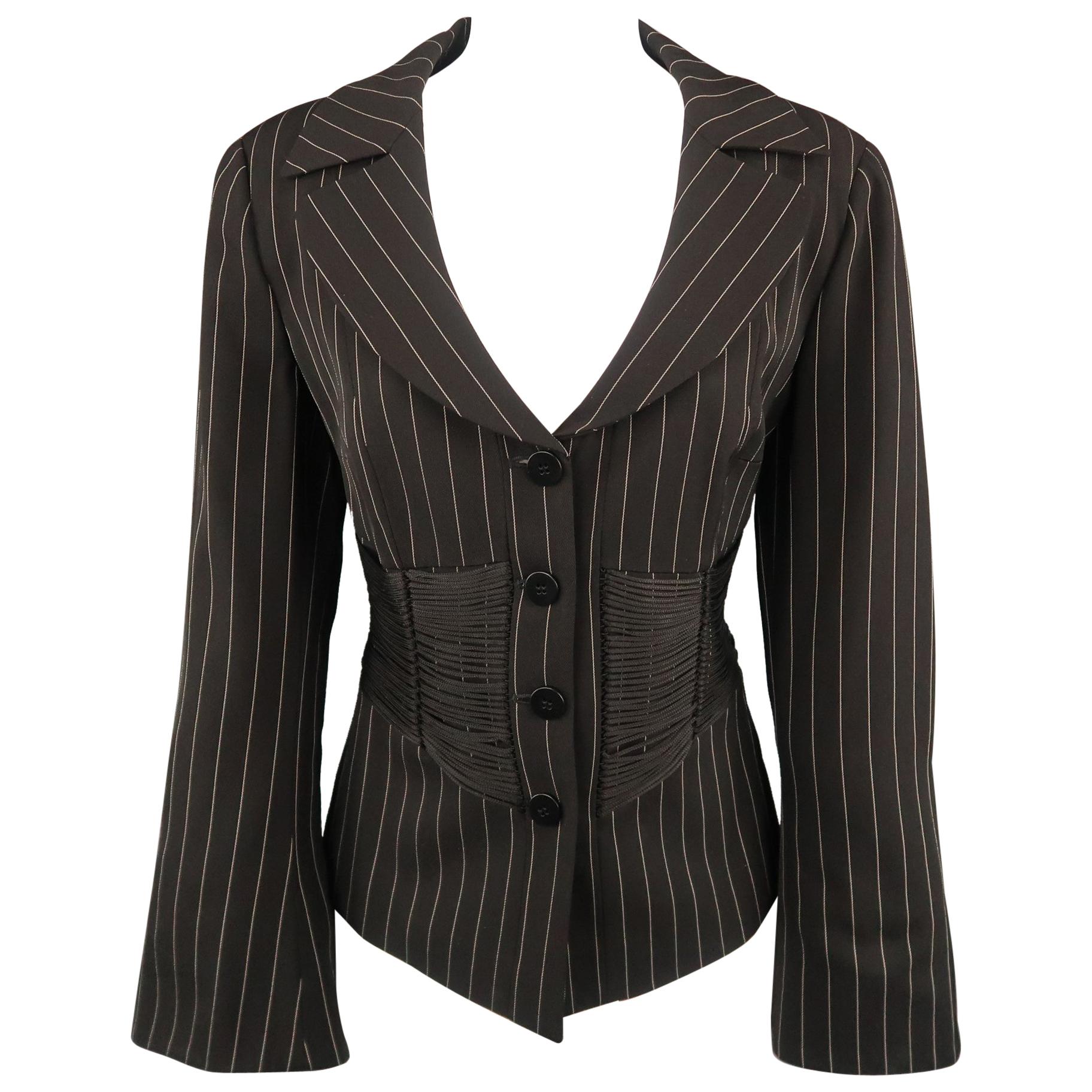 black pinstripe jacket