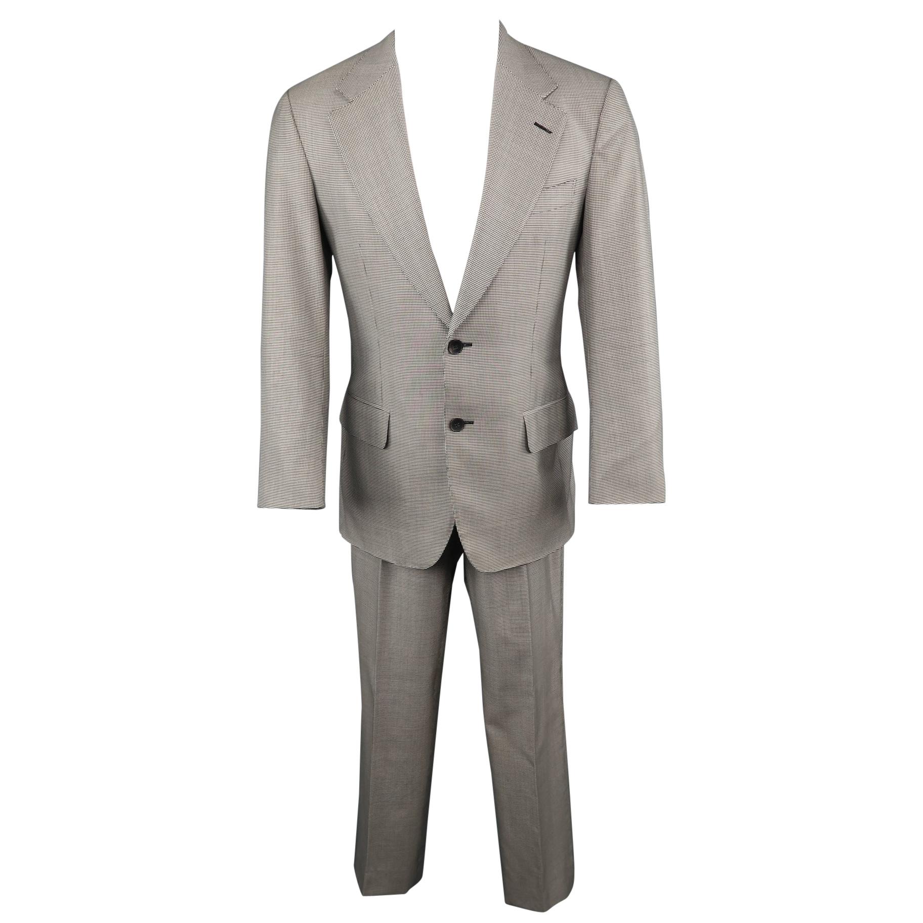 GIVENCHY Size 42 Black Wool  Notch Lapel Suit