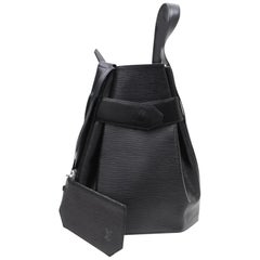 Louis Vuitton Sac D'epaule Noir with Pouch 868641 Black Leather Shoulder Bag