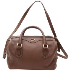Gucci Boston With Strap 868550 Brown Leather Shoulder Bag