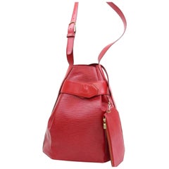 Louis Vuitton Sac D'epaule With Pouch 868278 Red Leather Shoulder Bag