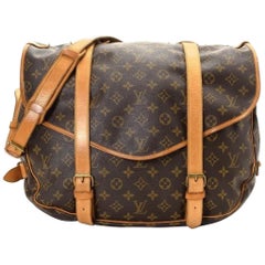 Louis Vuitton Saumur Monogram 43 Gm Saddle 867364 Brown Coated Canvas Messenger