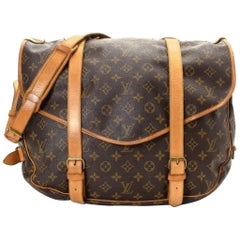 Louis Vuitton Saumur Monogram 43 Gm Saddle 867364 Brown Coated Canvas Messenger 