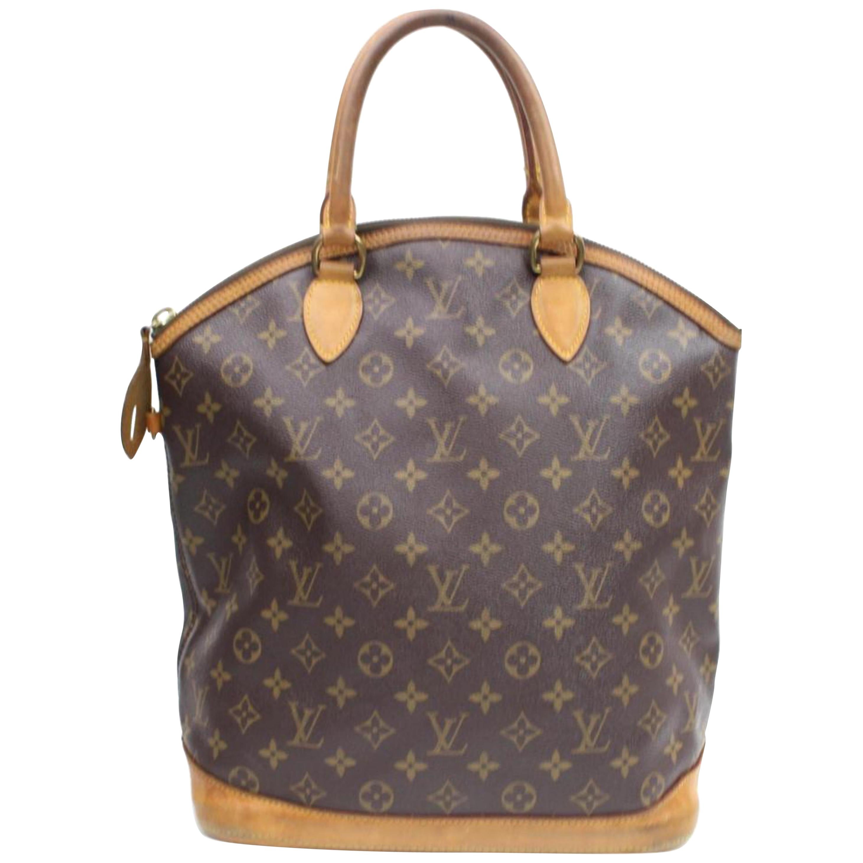 Louis Vuitton Lockit Monogram Mm 868108 Brown Coated Canvas Tote For Sale