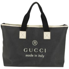 Gucci Extra Large Logo Supreme 2way Shopper 868896 Black Coated Canvas Tote