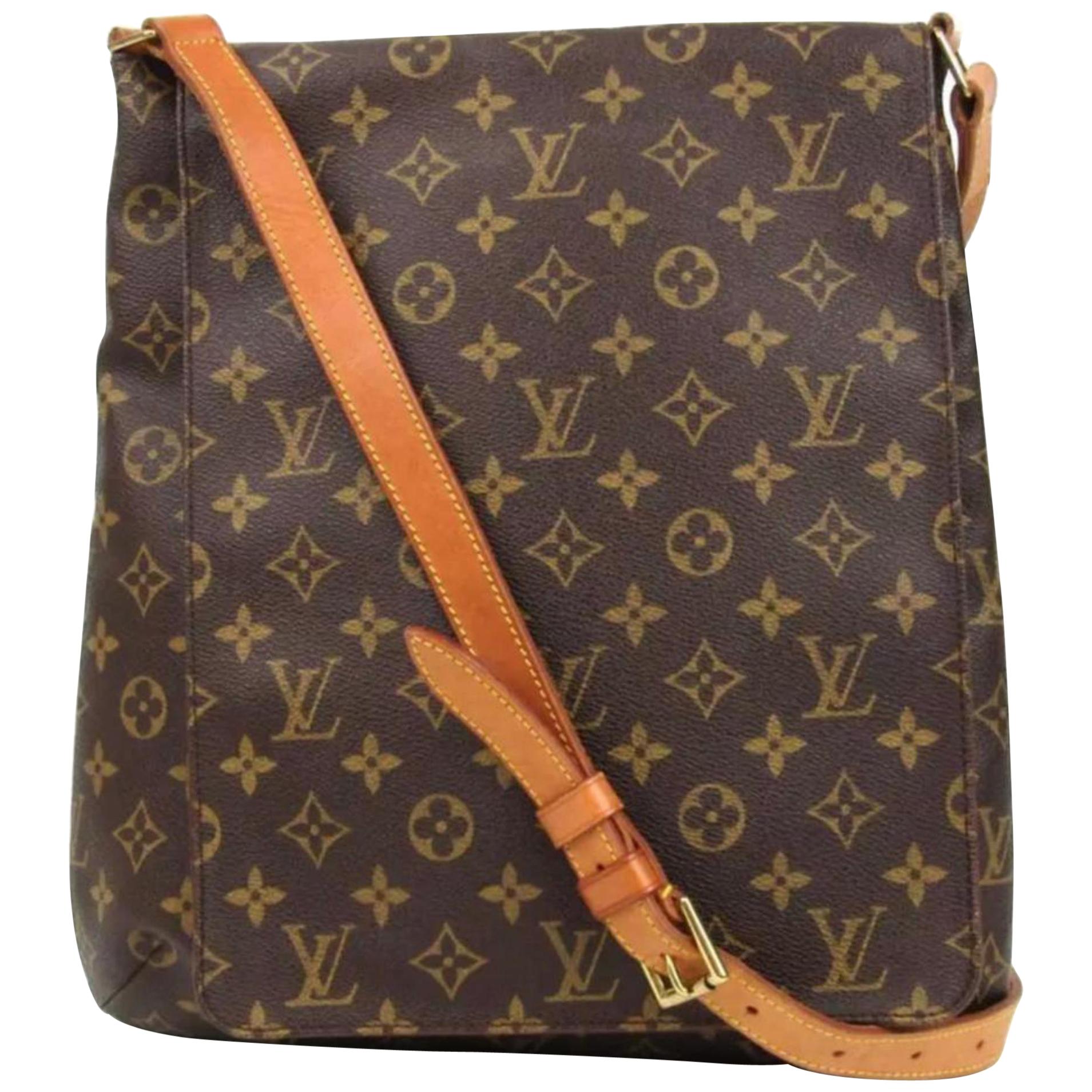 Louis Vuitton Musette Monogram Salsa Gm 868520 Brown Coated Canvas Shoulder Bag For Sale