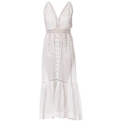 Size 8 Reworked Edwardian Organic Cotton & Lace Dress