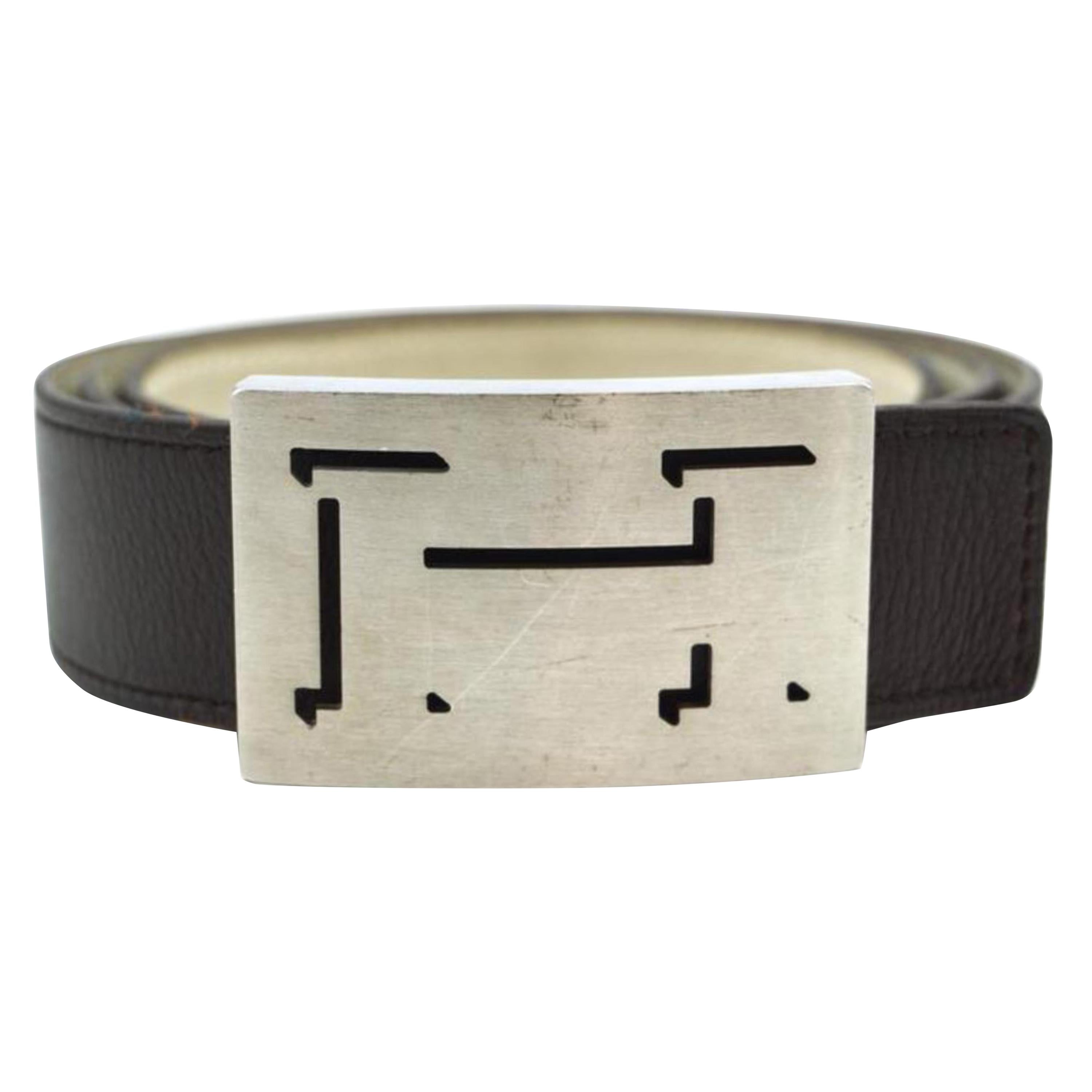Hermès Dark Brown Lucky Outline Shadow Reversible H Logo Kit 867956 Belt For Sale