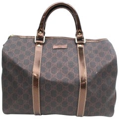 Gucci Boston Supreme Gg Joy c867848 Brown Coated Satchel