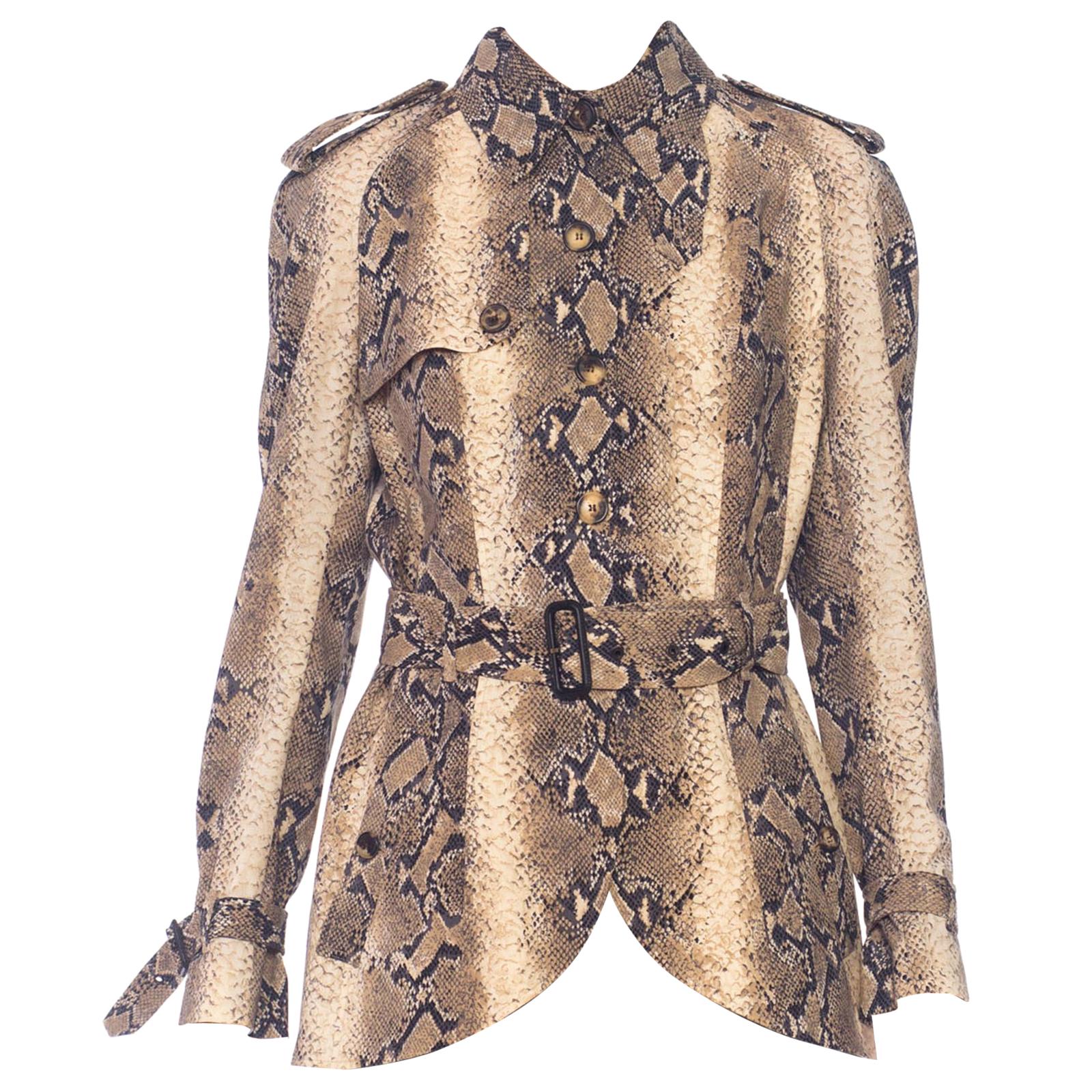 1990S JOHN GALLIANO Deadstock NWT Snake Snakeskin Print Light-Weight Wool Jacket