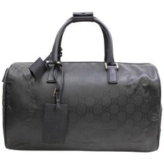 Gucci Boston Monogam Duffle 867354 Black Nylon Weekend/Travel Bag