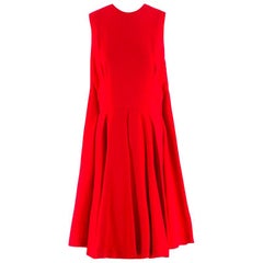 Alexander Mcqueen Red Pleated Playsuit US 8