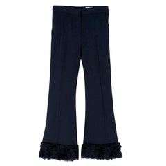 Stella McCartney faux-fur trimmed cropped trousers US 0-2