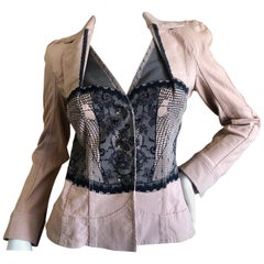 Vintage Christian Dior by John Galliano Tromp l'oeil  Cotton Bar Jacket Spring 2006