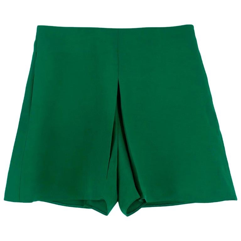 Valentino Green Pleated Shorts - Size US 4 For Sale