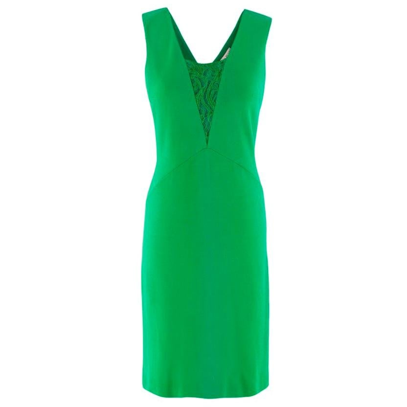 Emilio Pucci Green Fitted Lace Insert Dress US 4 For Sale