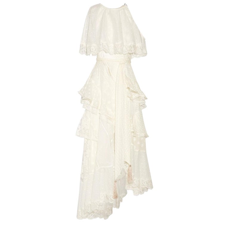 Zimmermann Bowerbird Lovers Lace-Panelled Fil Coupé Silk-Blend Gown at ...