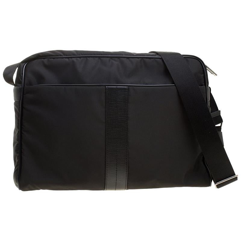 Tod's Black Nylon Pillow Tex Messenger Bag