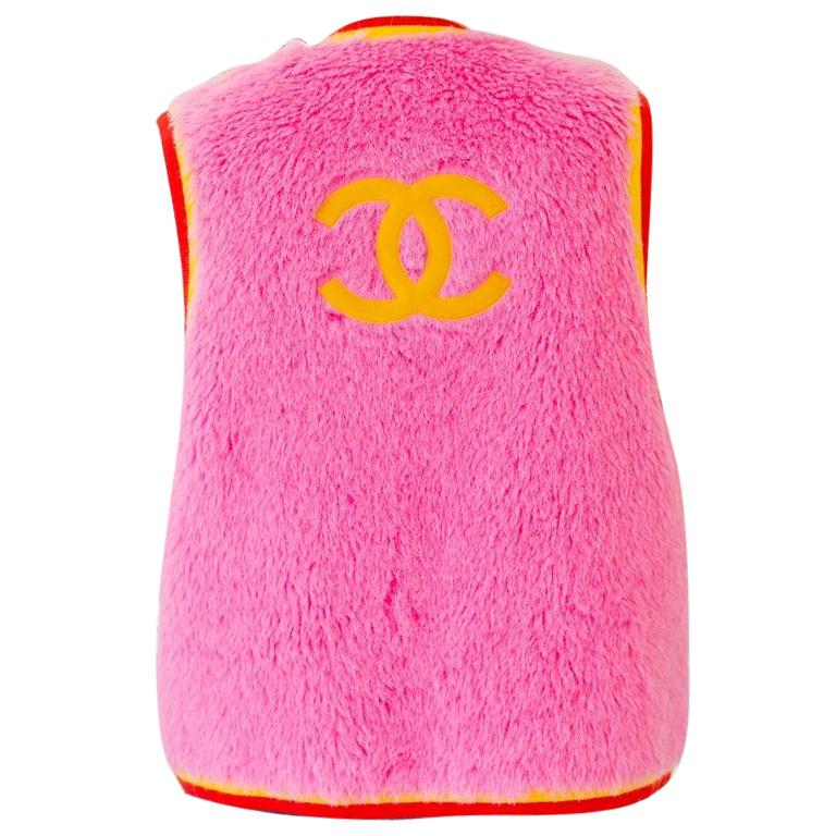 Chanel 90s Vintage Pink Alpaca Vest For 