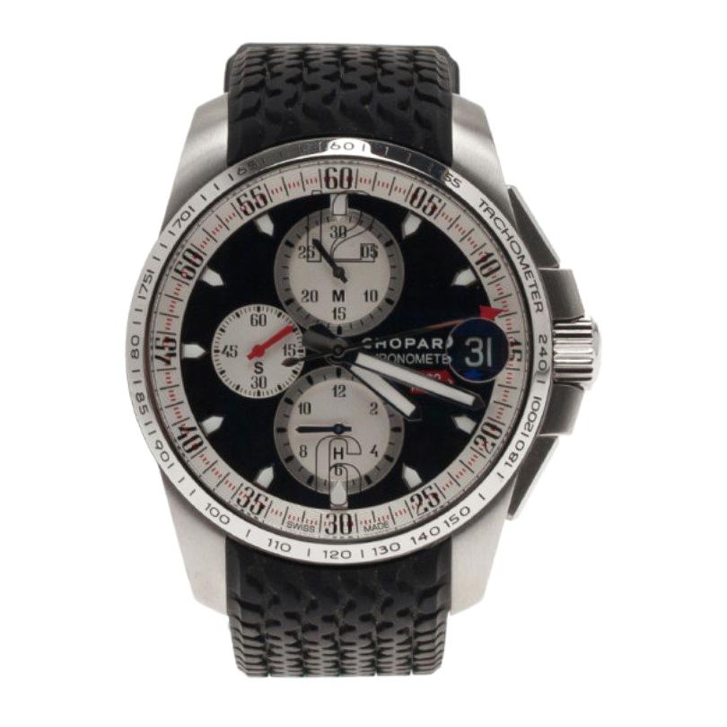 Chopard Black Stainless Steel 0463/2011 Mille Miglia Men's Wristwatch 45MM