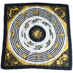 Hermes Astrologie Dies Et Hores Silk Scarf Shawl Carre 90cm Vintage 70s