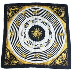 Hermes Astrologie Dies Et Hores Silk Scarf Shawl Carre 90cm Retro 70s 